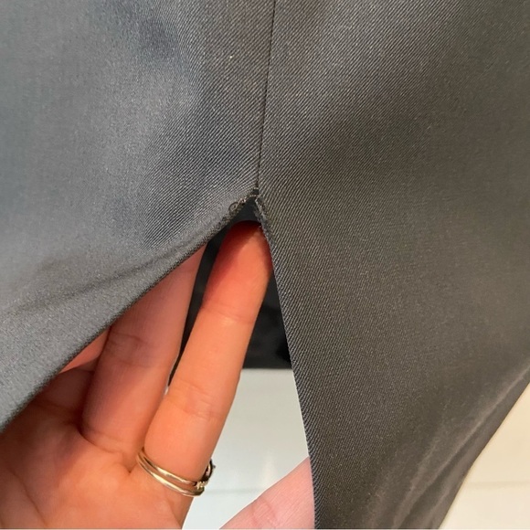 Lafayette 148 | Black Square Neck Short Sleeve Knee Length Virgin Wool Dress 2 - Picture 5 of 10